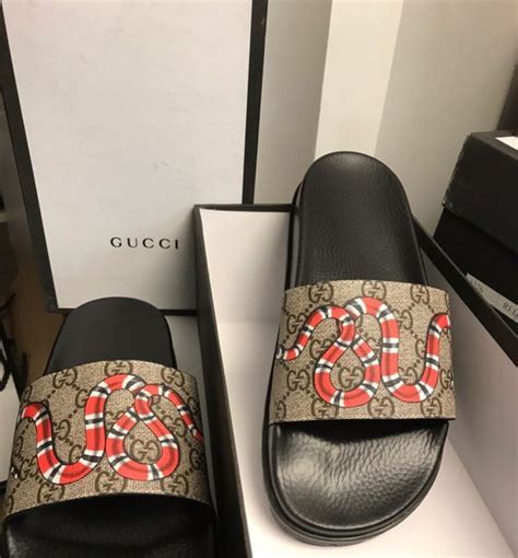 gucci snake print slides|Gucci women's sliders.